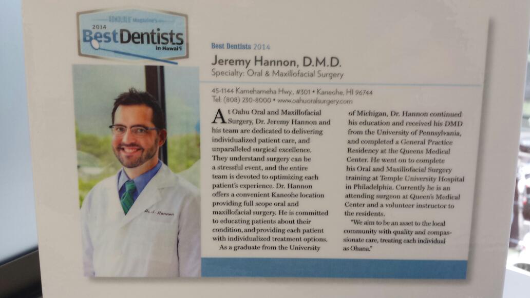 Oahu Oral and Maxillofacial Surgery, Jeremy Hannon DMD photo 6